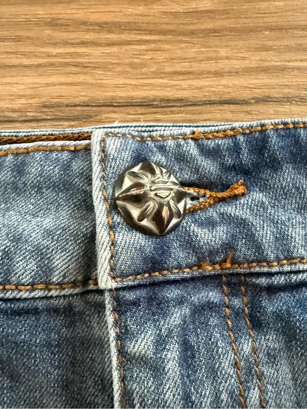 Harley-Davidson Denim Distressed Y2K Mini Skirt Embellished Cut Jeans Women 14 - Picture 3 of 14